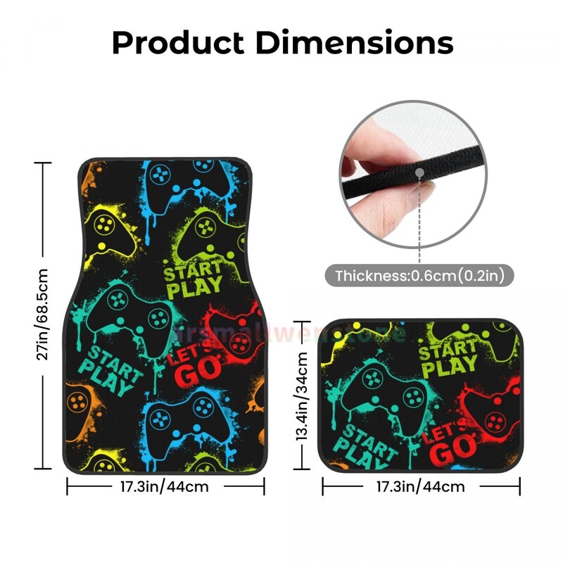 Παιχνίδι πολύχρωμο Joystick 4PCS Crystal Velvet Γυναικείο πατάκι αυτοκινήτου, Anti Fouling πατάκι αυτοκινήτου Αξεσουάρ εσωτερικού αυτοκινήτου