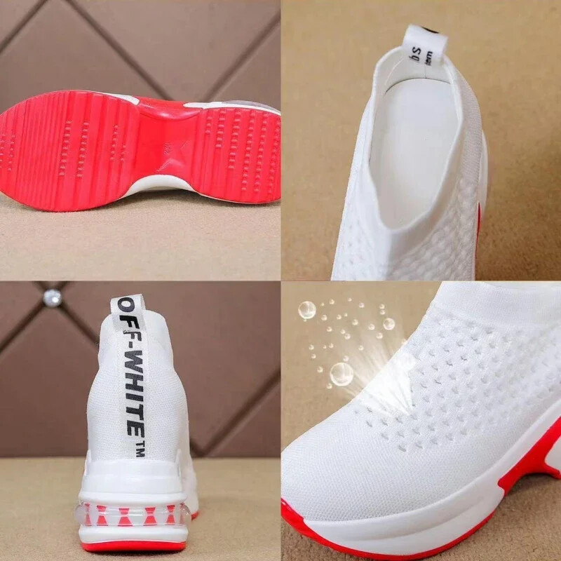 Net Pantofi de damă, ocazionali, respirabili, pantofi cu platformă, pantofi confortabili pentru femei, vulcanizați, cu pante ușoare