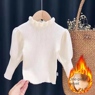 Βρεφικά Παιδικά Πλεκτά Πουλόβερ για κορίτσια 1-10 ετών Χειμερινά ζεστά μπλουζάκια με βελούδινη βάση Βρεφικά Παιδικά πλεκτά πουλόβερ Παλτό 2 3 4 5 6