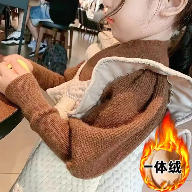 Βρεφικά Παιδικά Πλεκτά Πουλόβερ για κορίτσια 1-10 ετών Χειμερινά ζεστά μπλουζάκια με βελούδινη βάση Βρεφικά Παιδικά πλεκτά πουλόβερ Παλτό 2 3 4 5 6