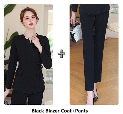 Costumul pantalon elegant, formal, îmbrăcăminte de birou profesională, costume de afaceri, cu pantaloni și jachete, haină pentru doamne, blazer pentru interviu în carieră