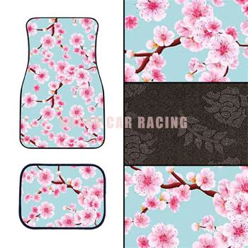 Sakura Flower JDM Racing Cluture Πατάκι αυτοκινήτου Στυλ Αξεσουάρ εσωτερικού χώρου Μοκέτα Universal πατάκια προστατευτικά πατάκια δαπέδου