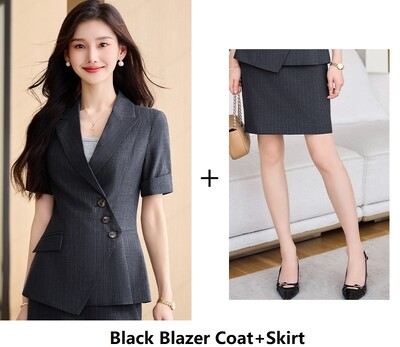 Svinīgi bleizeri Sieviešu lietišķie darba apģērbi uzvalki vasaras dāmu biroja bikškostīmi profesionālie tērpi komplekti vienoti stili lielizmēra