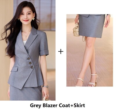 Svinīgi bleizeri Sieviešu lietišķie darba apģērbi uzvalki vasaras dāmu biroja bikškostīmi profesionālie tērpi komplekti vienoti stili lielizmēra