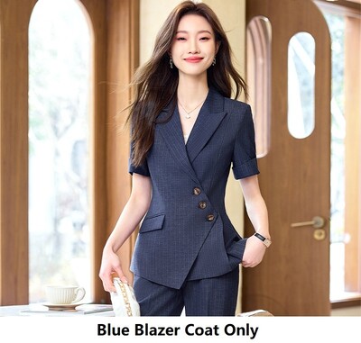 Svinīgi bleizeri Sieviešu lietišķie darba apģērbi uzvalki vasaras dāmu biroja bikškostīmi profesionālie tērpi komplekti vienoti stili lielizmēra