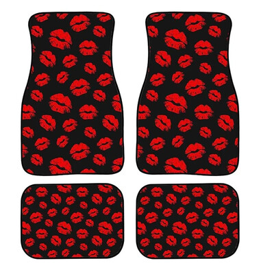 Miracle Holiday Red Lip Black Neoprén Ground Mat Női Lány Univerzális autóbelső szőnyeg