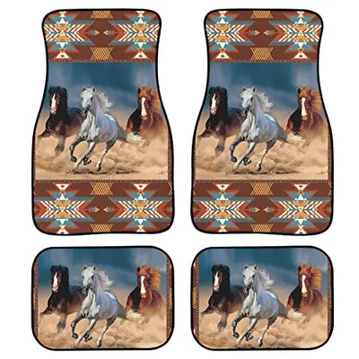 Dreaweet Cow Animal Print Auto grīdas paklāji, 4 daļīgi augstākās kvalitātes paklāji, neslīdoši, pasažiera sēdeklis un aizmugures grīdas paklāji