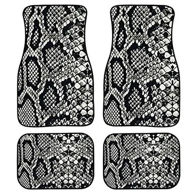 Dreaweet Cow Animal Print Auto grīdas paklāji, 4 daļīgi augstākās kvalitātes paklāji, neslīdoši, pasažiera sēdeklis un aizmugures grīdas paklāji