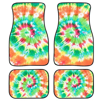 Dreaweet Cow Animal Print Auto grīdas paklāji, 4 daļīgi augstākās kvalitātes paklāji, neslīdoši, pasažiera sēdeklis un aizmugures grīdas paklāji