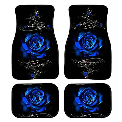 Dreaweet Cow Animal Print Auto grīdas paklāji, 4 daļīgi augstākās kvalitātes paklāji, neslīdoši, pasažiera sēdeklis un aizmugures grīdas paklāji