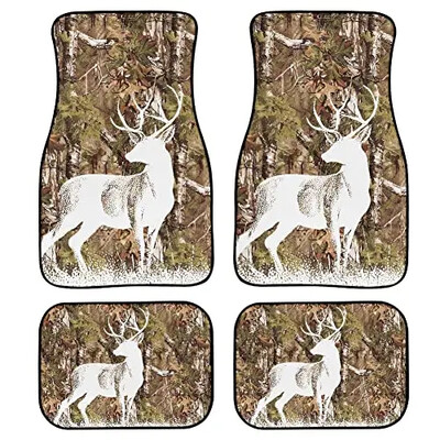 Dreaweet Cow Animal Print Auto grīdas paklāji, 4 daļīgi augstākās kvalitātes paklāji, neslīdoši, pasažiera sēdeklis un aizmugures grīdas paklāji