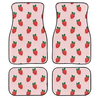 Dreaweet Cow Animal Print Auto grīdas paklāji, 4 daļīgi augstākās kvalitātes paklāji, neslīdoši, pasažiera sēdeklis un aizmugures grīdas paklāji