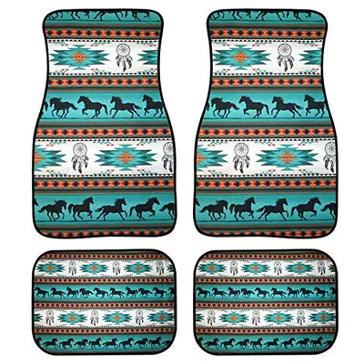 Dreaweet Cow Animal Print Auto grīdas paklāji, 4 daļīgi augstākās kvalitātes paklāji, neslīdoši, pasažiera sēdeklis un aizmugures grīdas paklāji