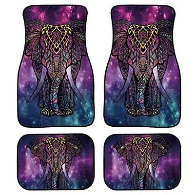 Dreaweet Cow Animal Print Auto grīdas paklāji, 4 daļīgi augstākās kvalitātes paklāji, neslīdoši, pasažiera sēdeklis un aizmugures grīdas paklāji