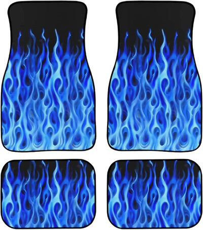 Dreaweet Cow Animal Print Auto grīdas paklāji, 4 daļīgi augstākās kvalitātes paklāji, neslīdoši, pasažiera sēdeklis un aizmugures grīdas paklāji