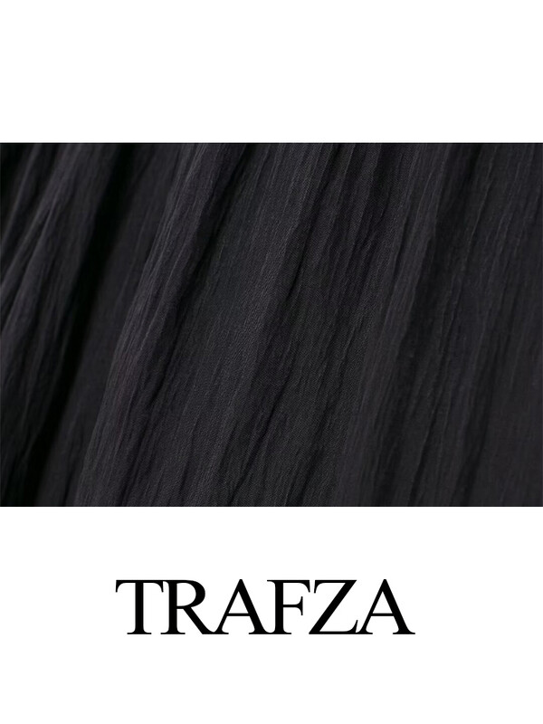 TRAFZA γυναικείο σετ 2 τεμαχίων μόδας ζακέτα με ζαρωμένο εφέ πέτο + κομψή ελαστική μέση πλισέ πλαϊνές τσέπες μακριά παντελόνια