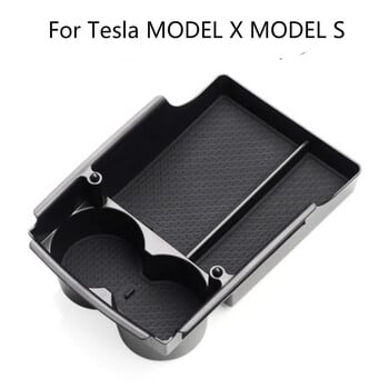 Για αξεσουάρ Tesla Model S Model X Κεντρική κονσόλα ABS Δισκέτα Organizer Κεντρικό υποβραχιόνιο Κάτω κουτί αποθήκευσης органайзер 자동차용품