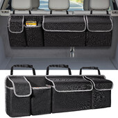 Organizator de portbagaj pentru SUV Organizator de agățat pentru bancheta din spate pentru SUV camion MPV Upgrade Genți de depozitare pentru bancheta din spate cu 4 buzunare 39*14 inch