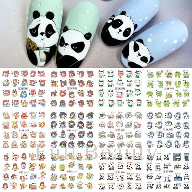 Határon átnyúló új köröm vízjel matrica rajzfilm medve papagáj aranyos állat köröm matrica