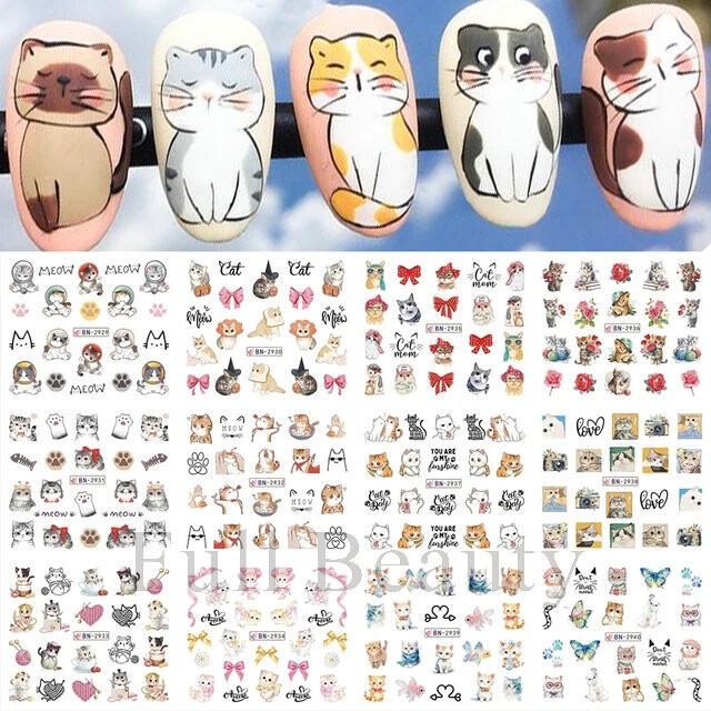 Határon átnyúló új köröm vízjel matrica rajzfilm medve papagáj aranyos állat köröm matrica