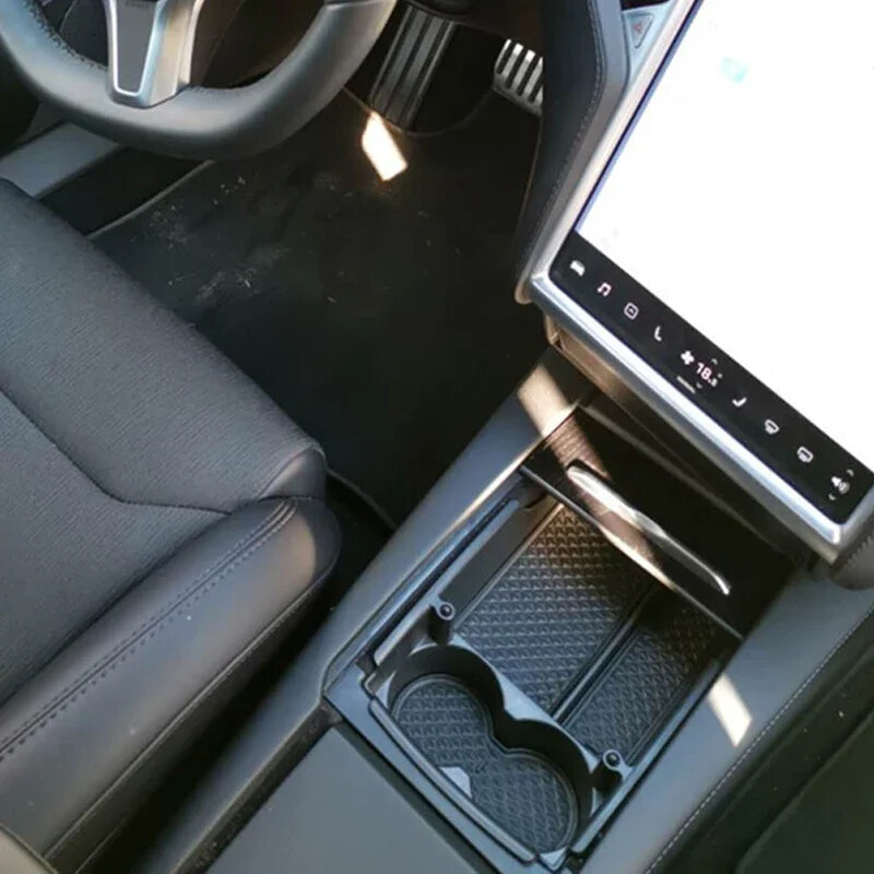 Pentru Tesla Model X Model S Consola centrală auto Cutie de depozitare cotiera Organizator tavă Covorașe anti-alunecare Depozitare Cutie de depozitare pentru mașină