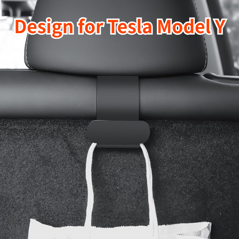 2GB aizmugurējā sēdekļa atzveltnes āķa organizators priekš Tesla Model Y bagāžnieka uzglabāšanas galvas balsta pakaramā soma Lietussargu turētāja automašīnas salona piederumi