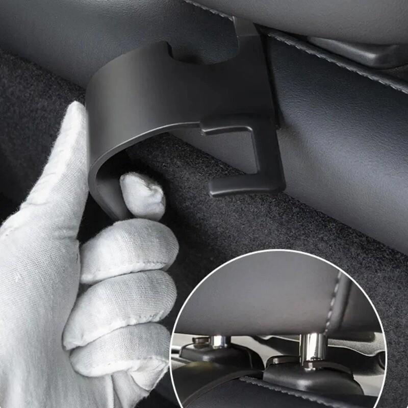 2GB aizmugurējā sēdekļa atzveltnes āķa organizators priekš Tesla Model Y bagāžnieka uzglabāšanas galvas balsta pakaramā soma Lietussargu turētāja automašīnas salona piederumi