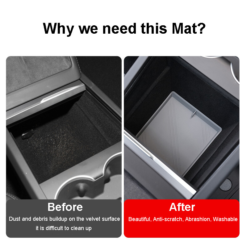 Pentru Tesla Model 3 Highland 2024 Accesorii interioare Consolă centrală Cutie organizatoare de depozitare Cotiera transparentă Covoraș pentru pahare