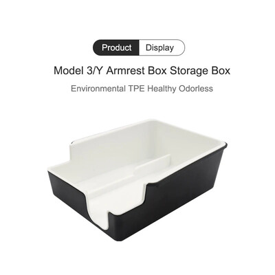 Για Tesla Model 3 Y White Storage Box Αυτοκίνητο Διπλό Επίπεδο Οθόνη Ταμπλό Υποβραχιόνιο Κεντρικά Κουτιά ελέγχου Αξεσουάρ εσωτερικού αυτοκινήτου