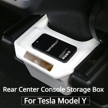 Για Tesla Model Y TPE Storage Box Πίσω Κεντρική Κονσόλα Ατζέντα με κάλυμμα Κάδο απορριμμάτων κάτω από το κάθισμα Εσωτερικά αξεσουάρ αυτοκινήτου 2023