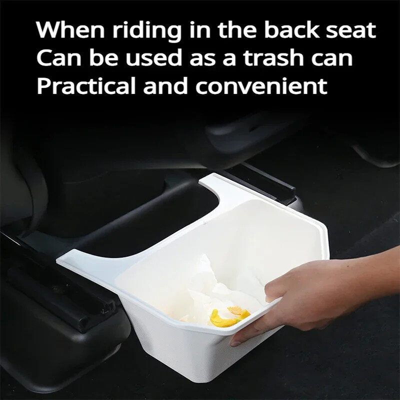 Tesla Model Y TPE glabāšanas kastes aizmugurējā viduskonsoles organizatora kaste ar vāka atkritni zem sēdekļa automašīnas salona piederumiem 2023