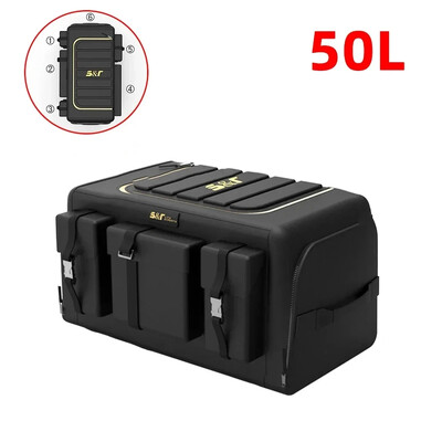 Paredzēts Tesla Model 3 Medel Y bagāžnieka glabāšanas organizatoram ar vāku automašīnas bagāžnieka organizatora uzglabāšanas kastei Oksfordas auduma salokāms organizators