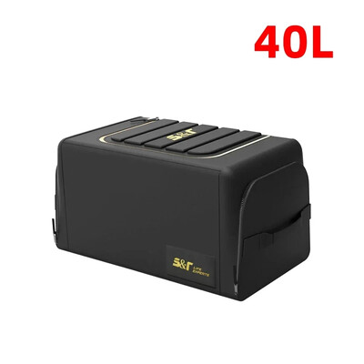 Paredzēts Tesla Model 3 Medel Y bagāžnieka glabāšanas organizatoram ar vāku automašīnas bagāžnieka organizatora uzglabāšanas kastei Oksfordas auduma salokāms organizators