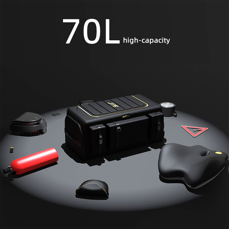 Paredzēts Tesla Model 3 Medel Y bagāžnieka glabāšanas organizatoram ar vāku automašīnas bagāžnieka organizatora uzglabāšanas kastei Oksfordas auduma salokāms organizators