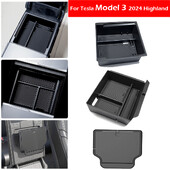 Organizator pentru consolă centrală pentru Tesla Model 3 Highland 2024 Cutie de depozitare pentru cotiera și organizator sertar frontal Cotiera ascunsă