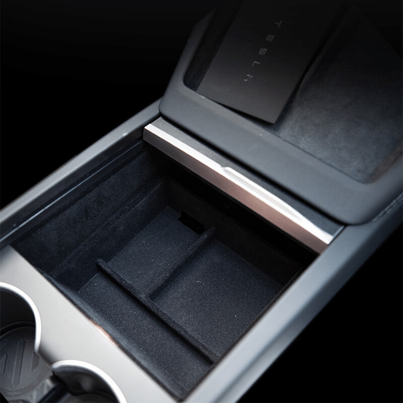 Organizator pentru consolă centrală pentru Tesla Model 3 Highland 2024 Cutie de depozitare pentru cotiera și organizator sertar frontal Cotiera ascunsă
