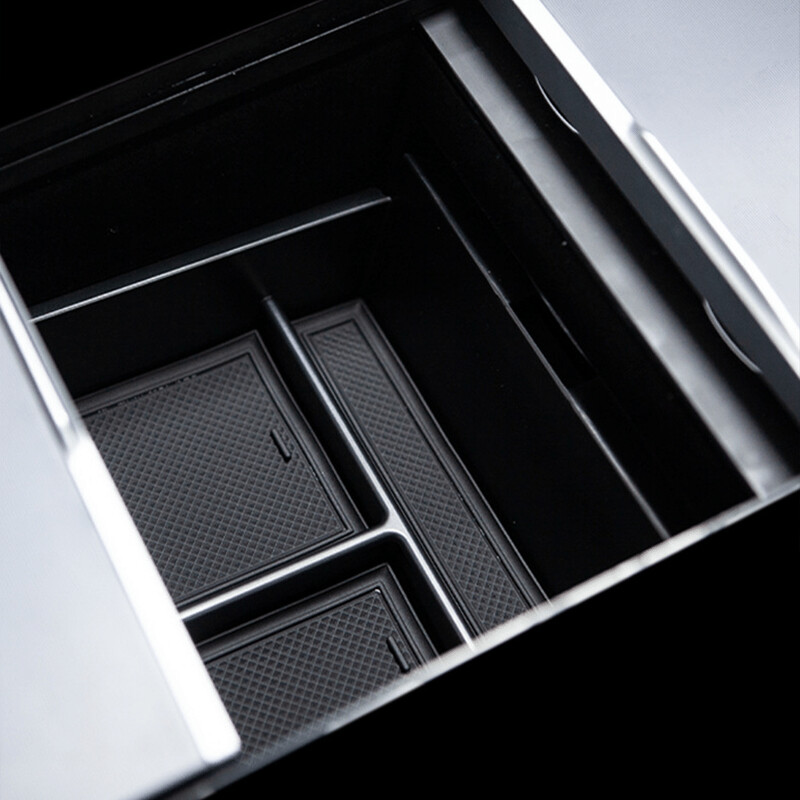 Organizator pentru consolă centrală pentru Tesla Model 3 Highland 2024 Cutie de depozitare pentru cotiera și organizator sertar frontal Cotiera ascunsă