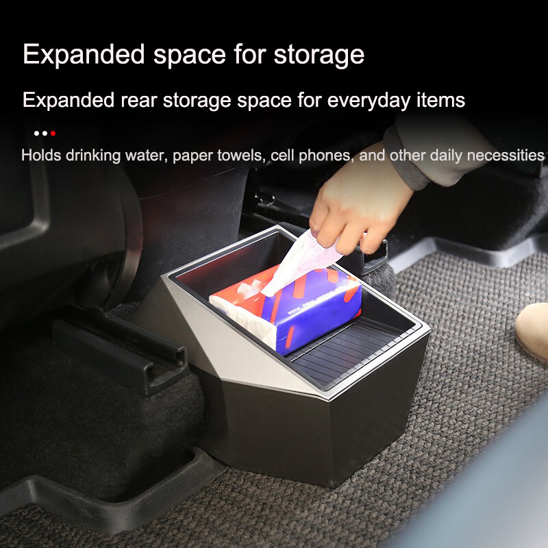 Pentru Tesla Model Y 2021-2024 Cutie de depozitare pentru consola centrală spate Cybertruck Styling trei straturi Cutie organizatoare ABS Accesorii auto