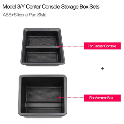 Cutie de depozitare pentru Tesla Model 3 Y Consola centrală Cotiere centrale tăvi Organizator auto Container Suport pentru carcasă flocata 2021-2023