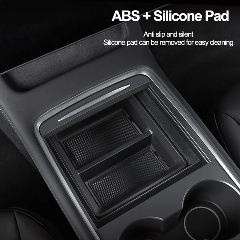 Cutie de depozitare pentru Tesla Model 3 Y Consola centrală Cotiere centrale tăvi Organizator auto Container Suport pentru carcasă flocata 2021-2023