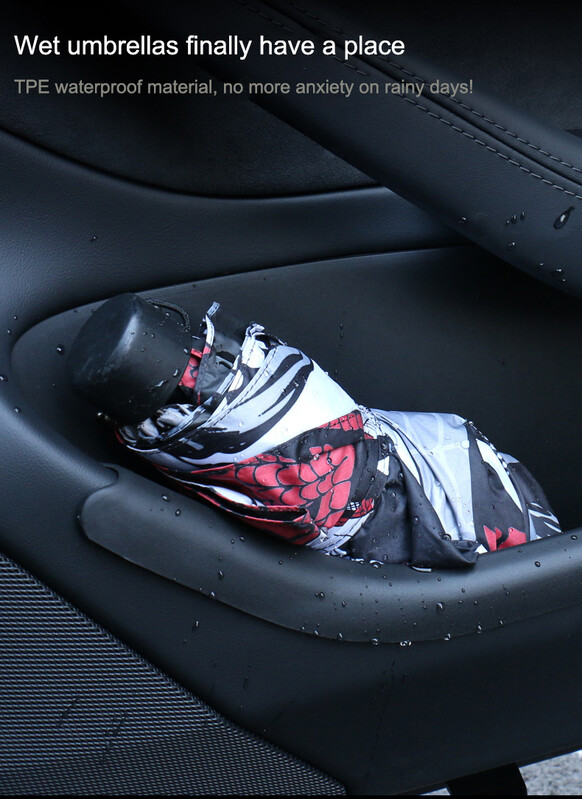 Tesla Model 3 Highalnd 2023-2024 Ajtó tárolódobozhoz Ajtó Szőnyeg Ajtó Szőnyeg oldalsó TPE szőnyegekhez Vízálló gumi teljes burkolat