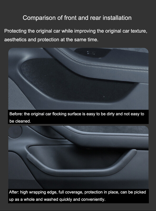 Tesla Model 3 Highalnd 2023-2024 Ajtó tárolódobozhoz Ajtó Szőnyeg Ajtó Szőnyeg oldalsó TPE szőnyegekhez Vízálló gumi teljes burkolat