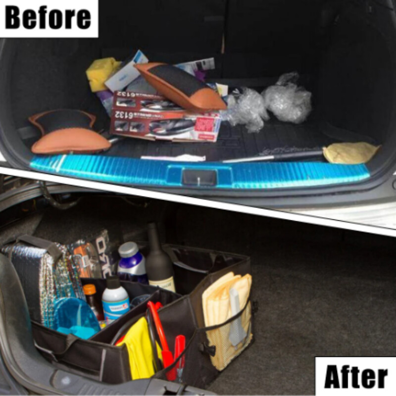 Lielas ietilpības saliekama automašīnas glabāšanas kaste Bagāžnieka bagāžas nodalījuma remonta instrumenti Turētājs Auto organizators Automobiļu piederumi Universāls