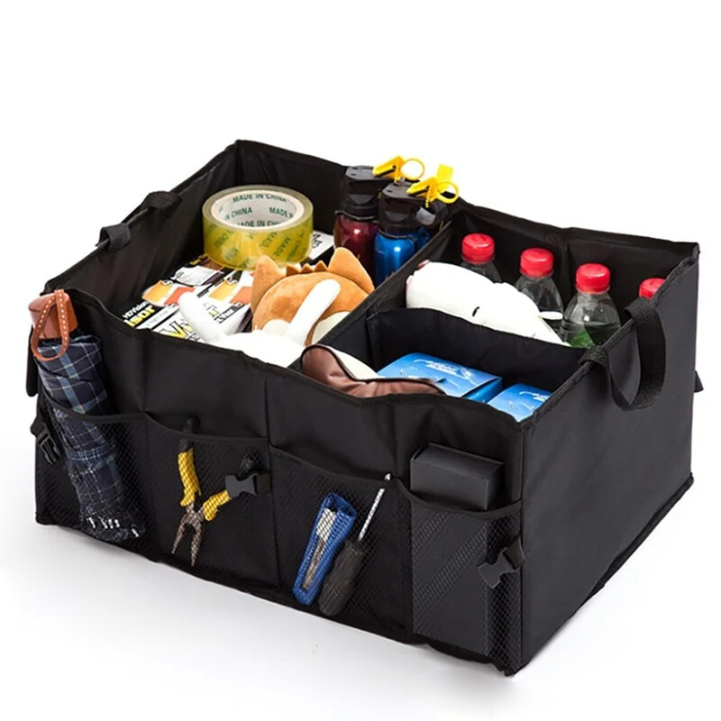 Nagy kapacitású autós tárolódoboz Csomagtartó rendszerező Környezetbarát szuper összecsukható rakománytároló eszköz autós teherautó dobozok