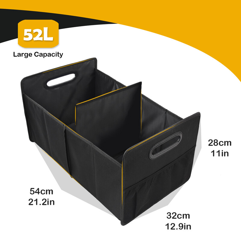 Autó csomagtartó rendszerező, Összecsukható többrekeszes autós rendszerező Összecsukható és vízálló, Bármilyen autóhoz, SUV-hoz, Mini-Vanhoz, Bl.