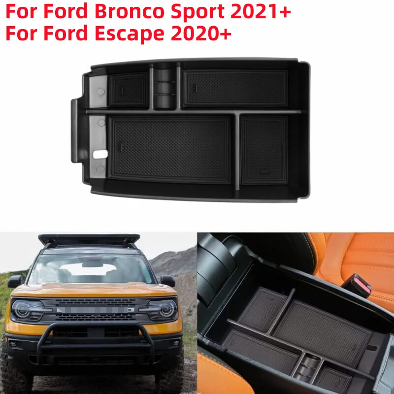 Automašīnas centrālā roku balstu uzglabāšanas kaste sekundārā glabāšanas centra konsoles organizators priekš Bronco Sport 2021 2022 2023/Ford Escape 2020-2023