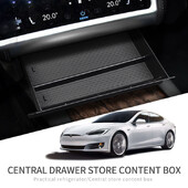 Κουτί αποθήκευσης κεντρικής κονσόλας αυτοκινήτου μπροστά για Tesla Model S/X Κεντρικό συρτάρι Ατζέντα Ατζέντα κοντέινερ Εσωτερικά αξεσουάρ Auto