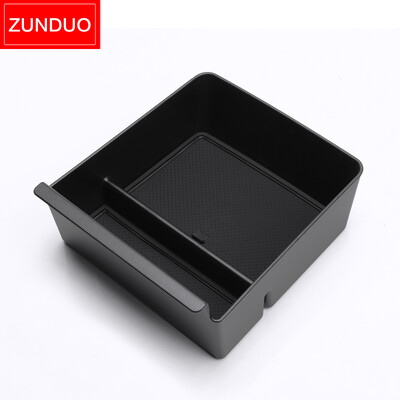 ZUNDUO Cutie de depozitare cotieră centrală auto pentru Tesla Model S Consolă centrală Tavă Organizator Container Accesorii de aranjare Negru