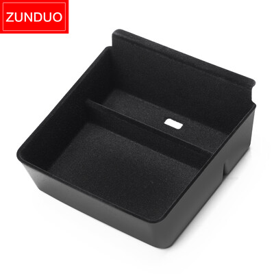 ZUNDUO Cutie de depozitare cotieră centrală auto pentru Tesla Model S Consolă centrală Tavă Organizator Container Accesorii de aranjare Negru