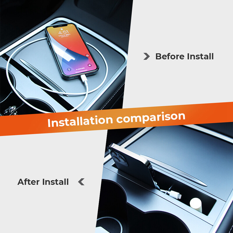 Για Tesla Model Y 3 2023 Κεντρική κονσόλα Υποβραχιόνιο Κουτί αποθήκευσης Κάρτα κλειδί τηλεφώνου φόρτισης καλωδίου οργάνωσης Αποθήκευση ντουλαπάκι τακτοποίησης